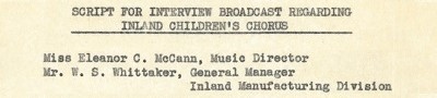 Radio Interview Draft December 1938